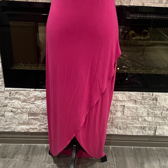 Tommy Bahama Bright pink sleeveless Asymmetrical maxi Dress size Small P - Picture 3 of 7